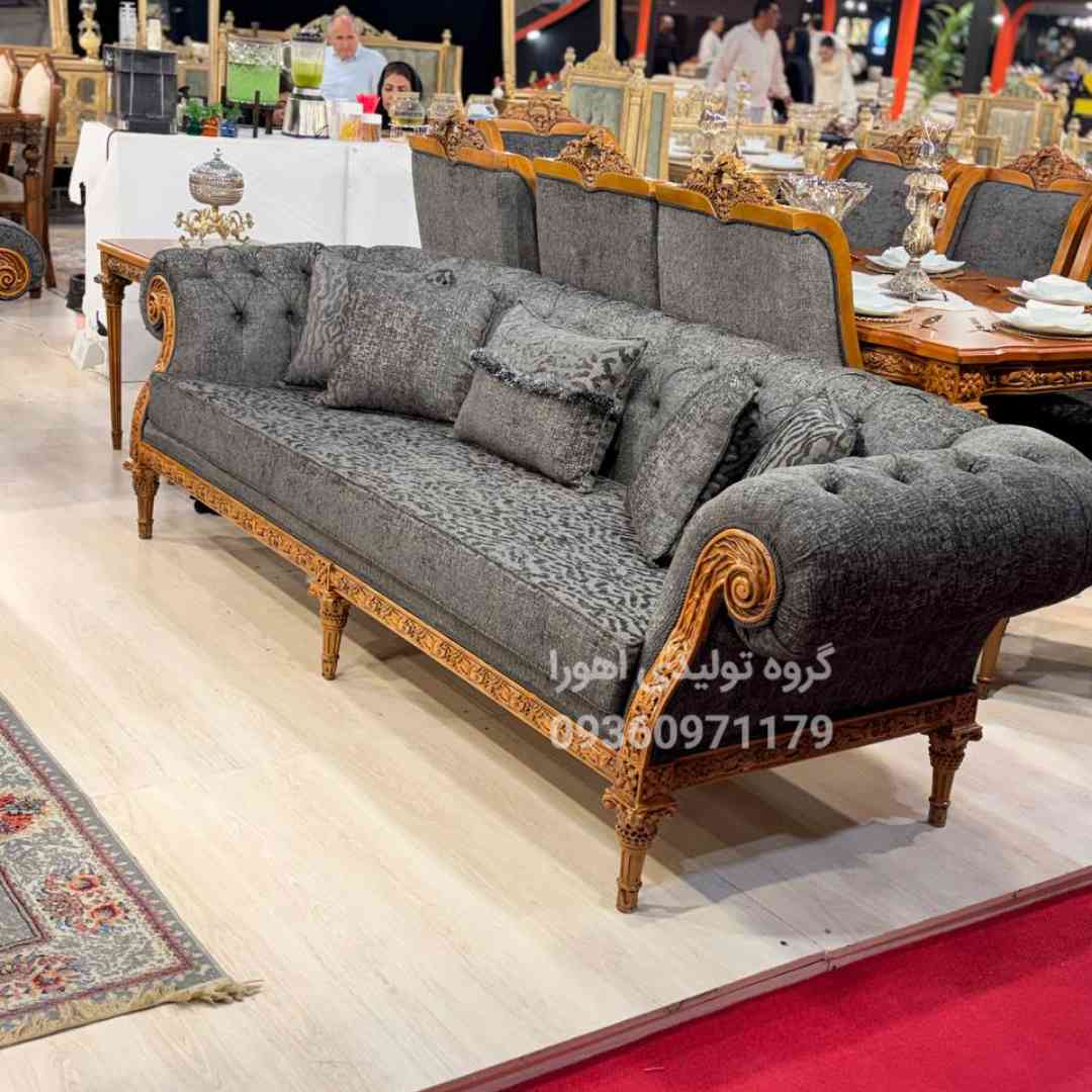 ست مبل کلاسیک پیچک ۳+۳+۱+۱