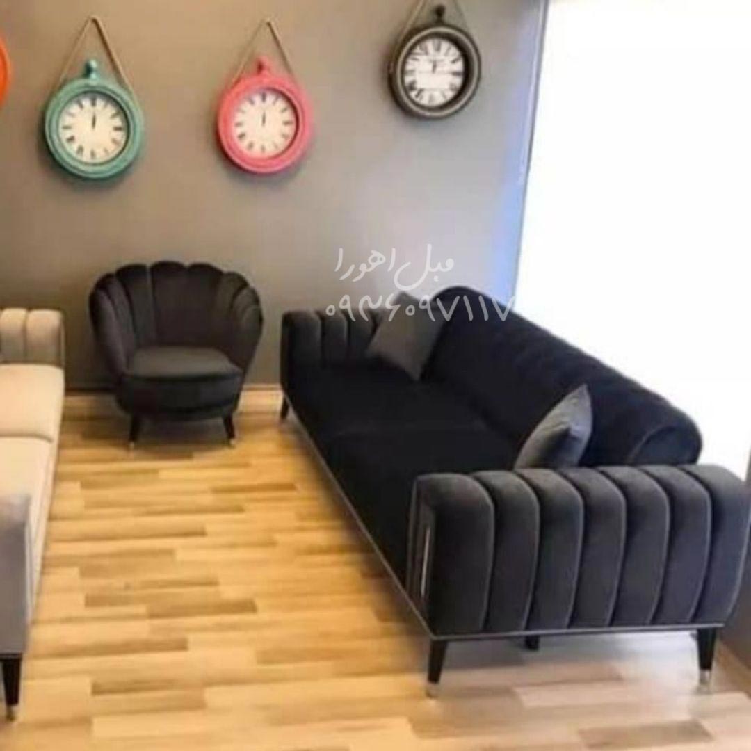 ست کامل مشکی مبل راحتی صدف
